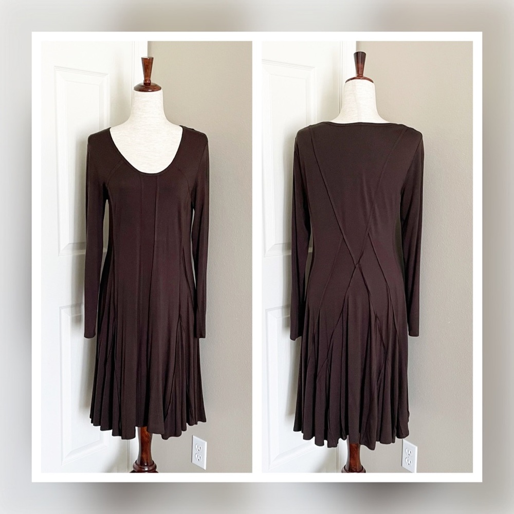 Elegant Brown Long Sleeve Dress